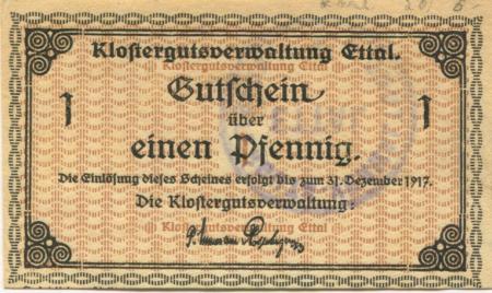 Ettal - Klostergut - - 31.12.1917 - 1 Pfennig 