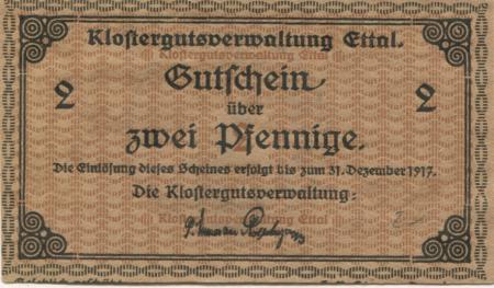 Ettal - Klostergut - - 31.12.1917 - 2 Pfennig 