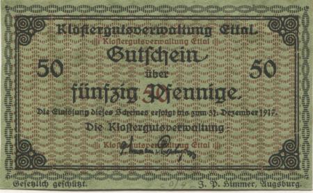 Ettal - Klostergut - - 31.12.1917 - 50 Pfennig 