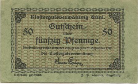 Ettal - Klostergut - - 31.12.1917 - 50 Pfennig 