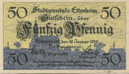 Ettenheim - Stadt - 10.1.1919 - 50 Pfennig 