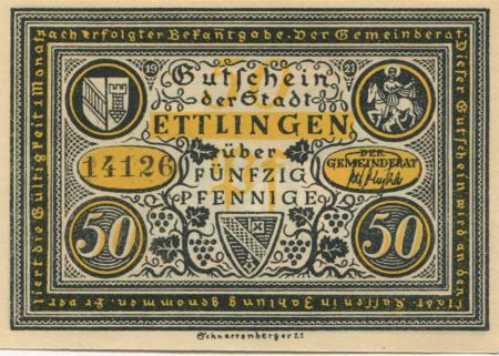 Ettlingen - Stadt - 1921 - 50 Pfennig 