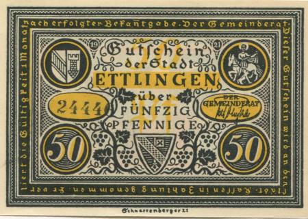 Ettlingen - Stadt - 1921 - 50 Pfennig 