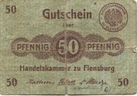 Flensburg - Handelskammer - -- - 50 Pfennig 