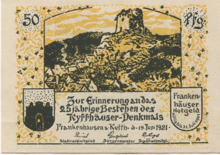 Frankenhausen - Stadt - 19.6.1921 - 31.7.1921 - 50 Pfennig 