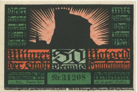 Frankenhausen - Stadt - September 1921 - 31.12.1922 - 50 Pfennig 