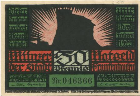 Frankenhausen - Stadt - September 1921 - 31.12.1922 - 50 Pfennig 