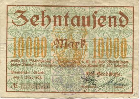 Frauenstein - Stadt - 1.3.1923 - 10000 Mark 