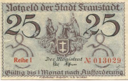 Fraustadt (heute: PL-Wschowa) - Stadt - -- - 25 Pfennig 