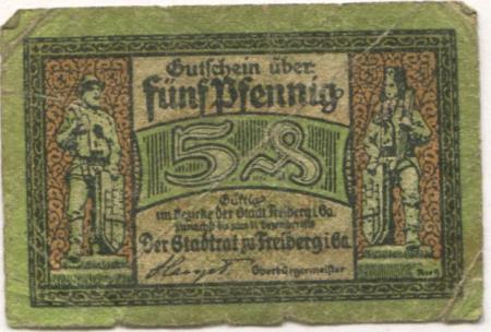 Freiberg - Stadt - - 31.12.1918 - 5 Pfennig 