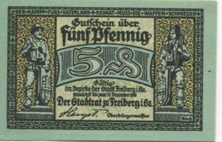 Freiberg - Stadt - - 31.12.1918 - 5 Pfennig 