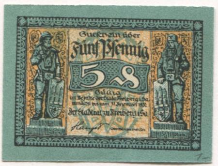 Freiberg - Stadt - - 31.12.1920 - 5 Pfennig 