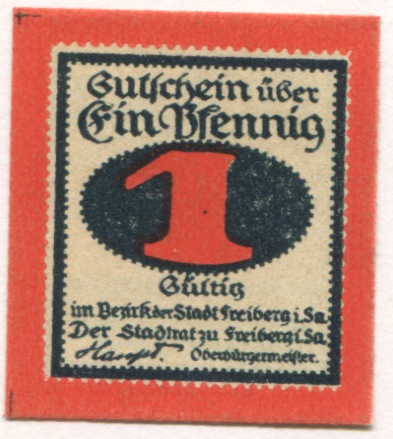Freiberg - Stadt - - 31.12.1921 - 1 Pfennig 