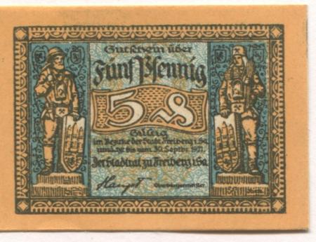 Freiberg - Stadt - - 31.12.1921 - 5 Pfennig 