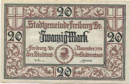Freiburg - Stadt - 1.11.1918 - 20 Mark 