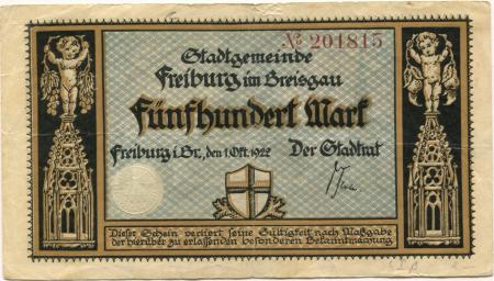 Freiburg - Stadt - 1.10.1922 - 500 Mark 