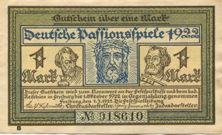 Freiburg - Deutsche Passionsspiele, Festspielleitung - 1.3.1922 - 1.10.1922 - 1 Mark 