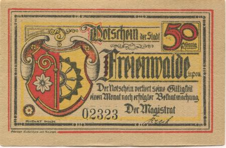 Freienwalde (heute: PL-Chociwel) - Stadt - -- - 50 Pfennig 