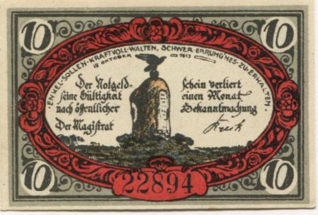 Freienwalde (heute: PL-Chociwel) - Stadt - November 1920 - 10 Pfennig 