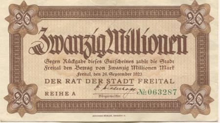 Freital - Stadt - 24.9.1923 - 20 Millionen Mark 