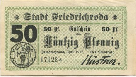 Friedrichroda - Stadt - April 1917 - 50 Pfennig 