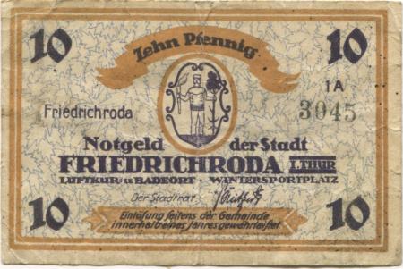 Friedrichroda - Stadt - -- - 10 Pfennig 