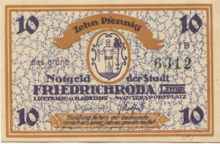 Friedrichroda - Stadt - -- - 10 Pfennig 