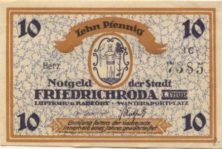 Friedrichroda - Stadt - -- - 10 Pfennig 