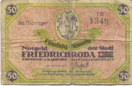 Friedrichroda - Stadt - -- - 50 Pfennig 