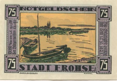 Frohse (heute: Schönebeck) - 1.5.1921 - 75 Pfennig 