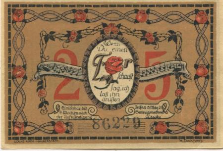 Frose (heute: Seeland) - Gemeinde - 15.3.1921 - 25 Pfennig 