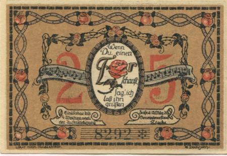 Frose (heute: Seeland) - Gemeinde - 15.3.1921 - 25 Pfennig 