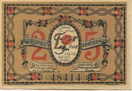 Frose (heute: Seeland) - Gemeinde - 15.3.1921 - 25 Pfennig 