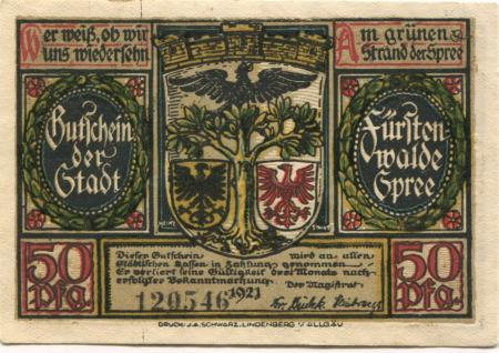 Fürstenwalde - Stadt - 1921 - 50 Pfennig 