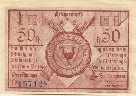 Füssen - Stadt - 1.4.1918 - 31.12.1918 - 50 Pfennig 
