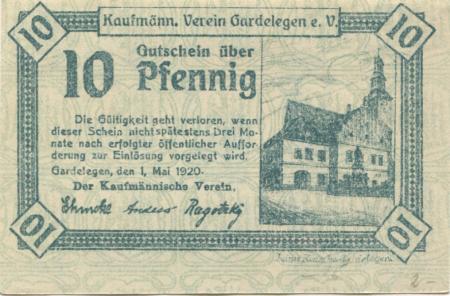 Gardelegen - Kaufmännischer Verein eV - 1.5.1920 - 10 Pfennig 