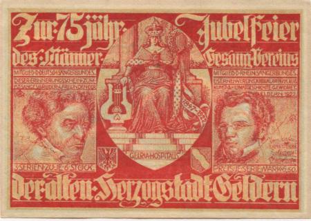 Geldern - Männergesangverein - 19.8. - 21.8.1922 - 75 Pfennig 
