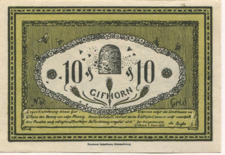 Gifhorn - Stadt - 1.6.1921 - 10 Pfennig 
