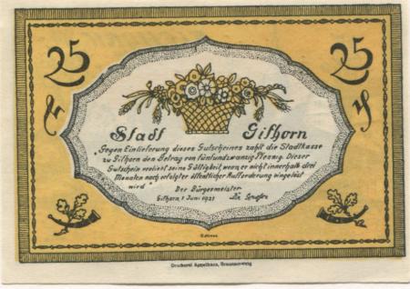 Gifhorn - Stadt - 1.6.1921 - 25 Pfennig 