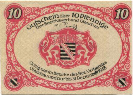 Glauchau - Amtshauptmannschaft - 1917 - 31.12.1918 - 10 Pfennig 