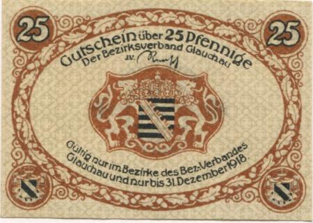 Glauchau - Amtshauptmannschaft - 1917 - 31.12.1918 - 25 Pfennig 