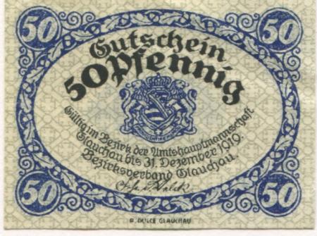Glauchau - Amtshauptmannschaft - 1918 - 31.12.1919 - 50 Pfennig 