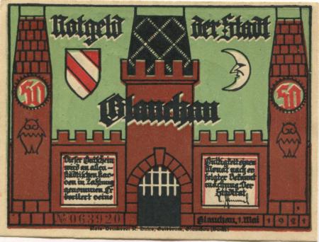 Glauchau - Stadt - 1.5.1921 - 50 Pfennig 