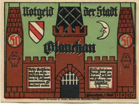 Glauchau - Stadt - 1.5.1921 - 50 Pfennig 