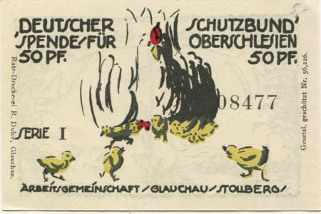 Glauchau - Deutscher Schutzbund, Arbeitsgemeinschaft Glauchau und Stollberg - -- - 50 Pfennig 