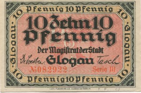 Glogau (heute: PL-Glogow) - Stadt - - 31.12.1920 - 10 Pfennig 