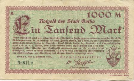 Gotha - Stadt - 8.2.1923 - 1000 Mark 