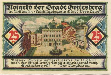 Gottesberg (heute: PL-Boguszow) - Stadt - 1921 - 25 Pfennig 