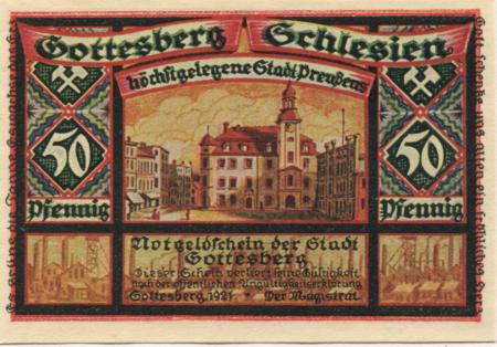 Gottesberg (heute: PL-Boguszow) - Stadt - 1921 - 50 Pfennig 