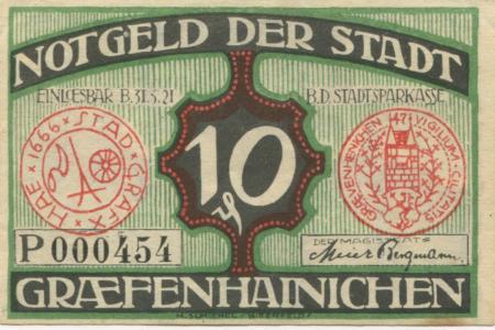 Gräfenhainichen - Stadt - 1921 - 31.5.1921 - 10 Pfennig 